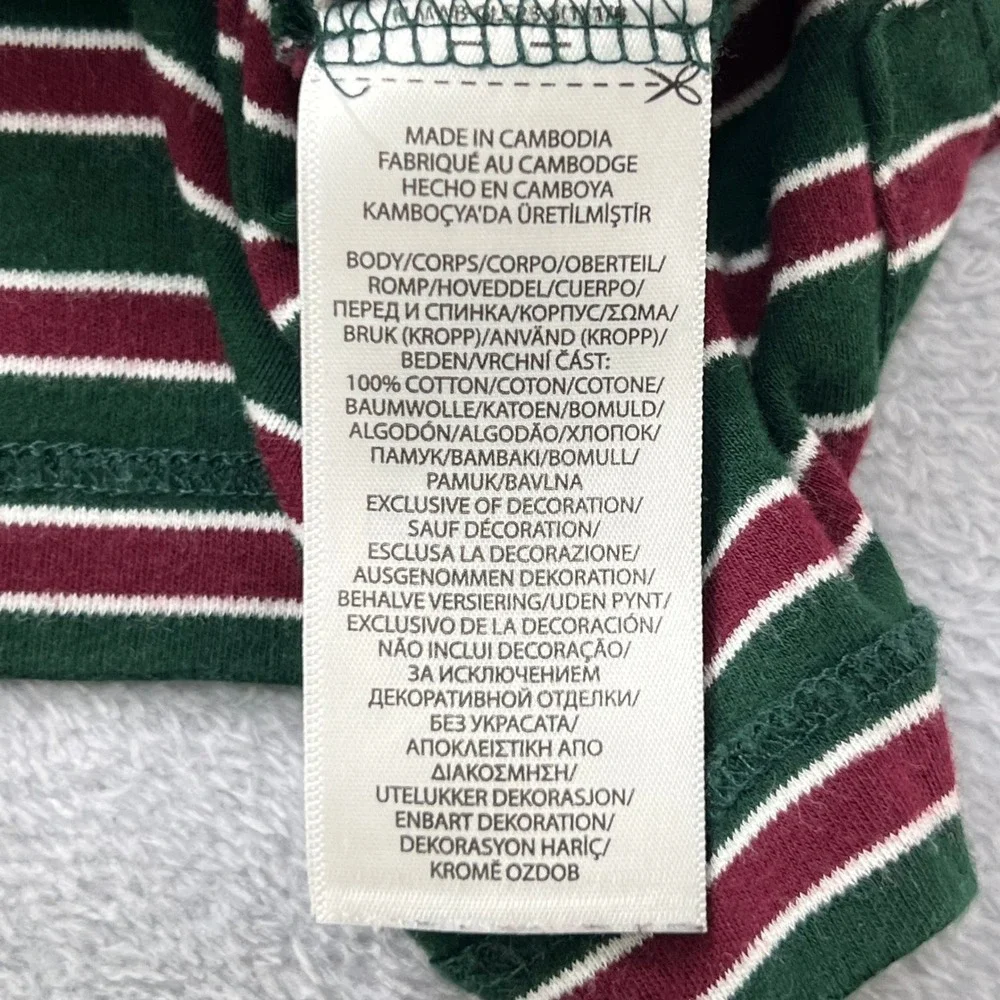 Polo Ralph Lauren Mens XL Classic Fit Striped Polo Shirt Green Maroon White